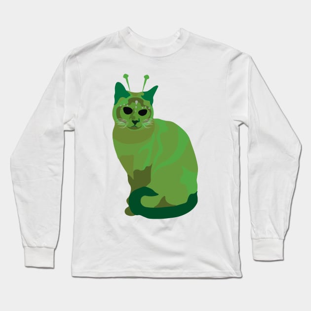 Area 51 Cat Long Sleeve T-Shirt by Annabalynne